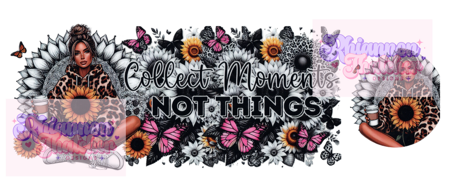 16oz Clear Glass Libby Can Tumblers with Matching Lid - Collect Moments not Things