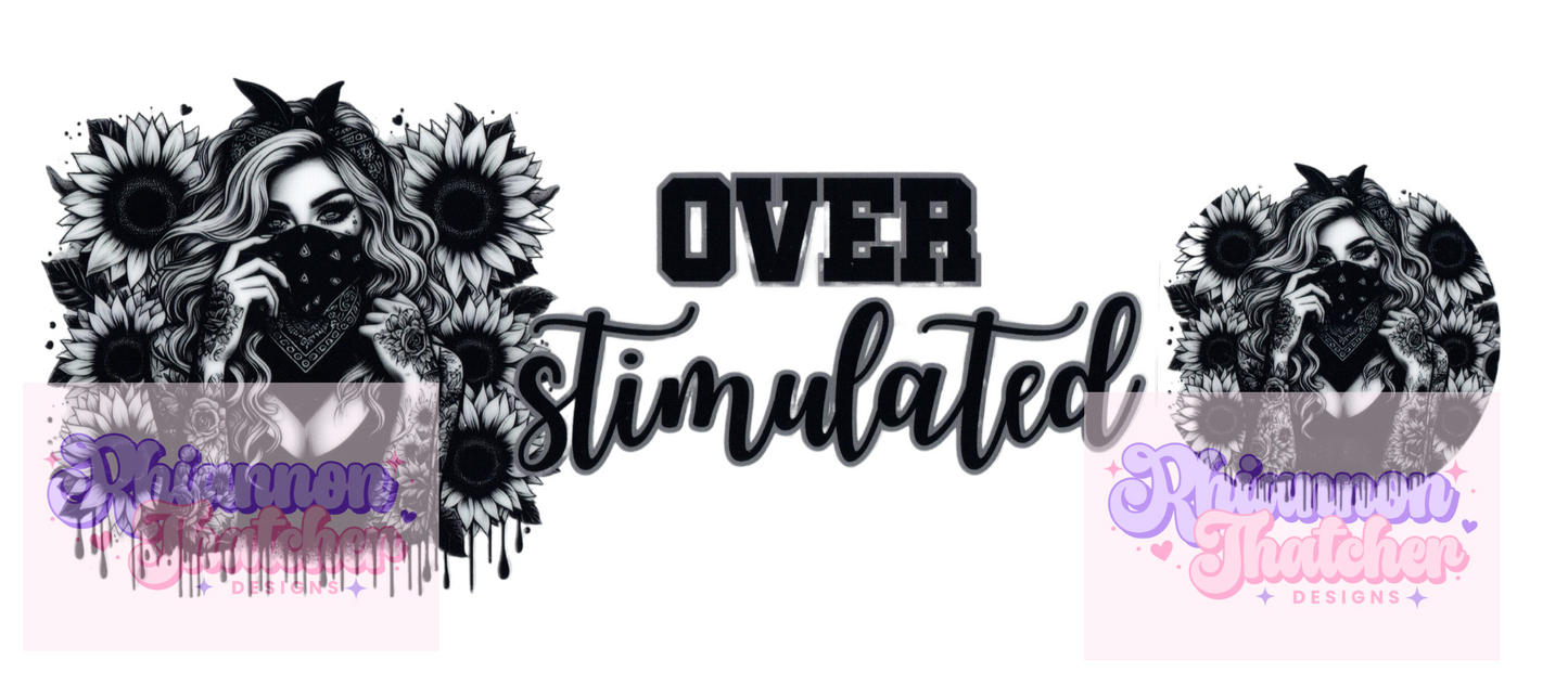 16oz Clear Glass Libby Can Tumblers with Matching Lid - Over Stimulated