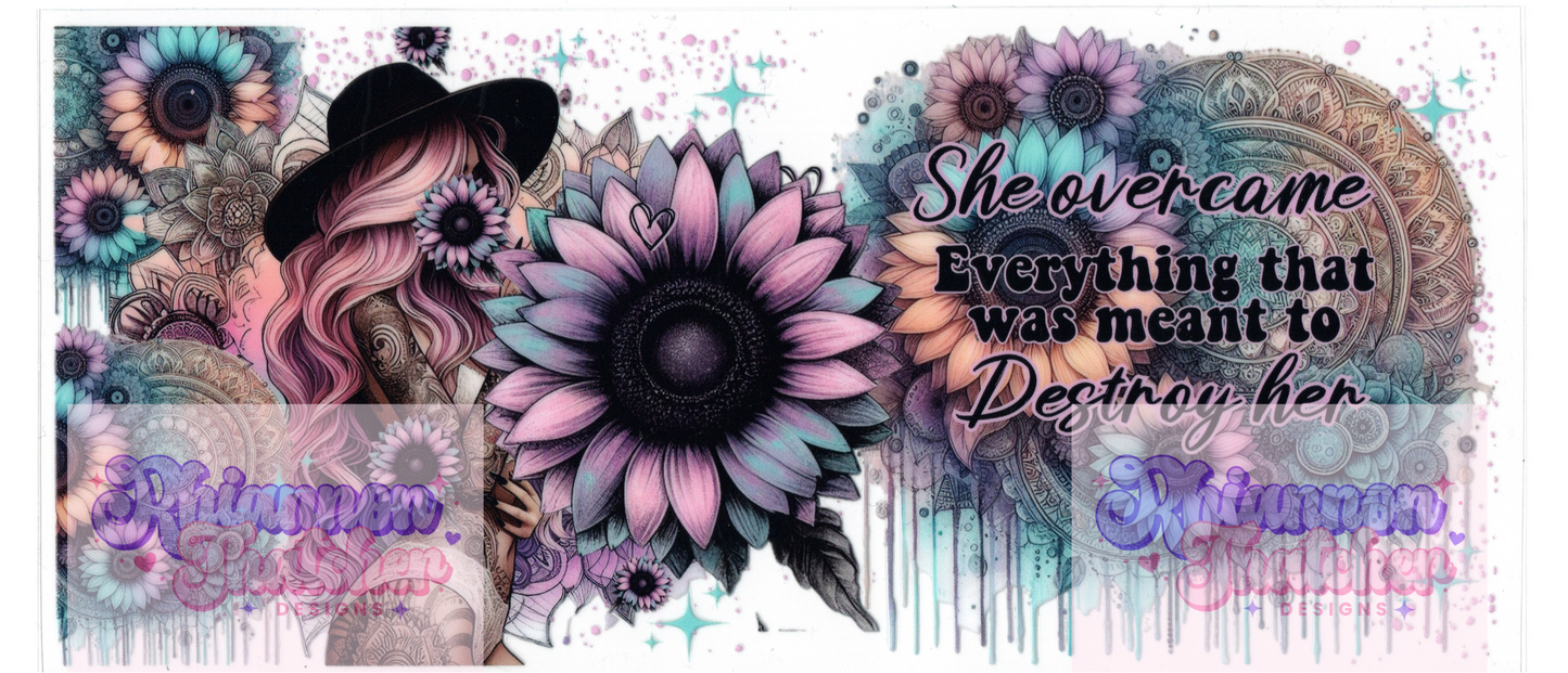 16oz Clear Glass Libby Can Tumblers - She overcame everything that was meant to Destroy Her