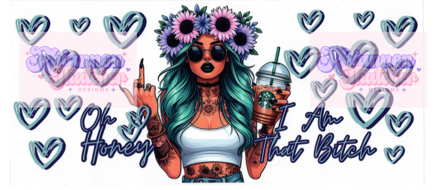 16oz Clear Glass Libby Can Tumblers -Oh Honey I am that B***h