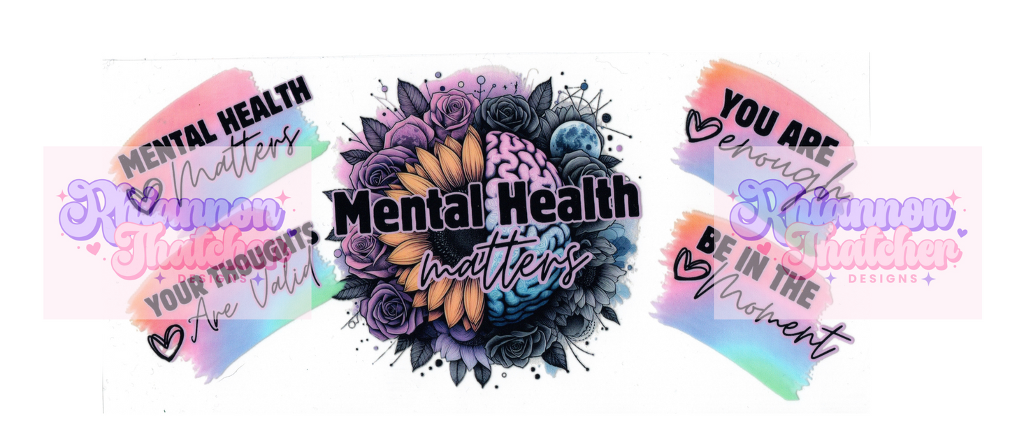 16oz Clear Glass Libby Can Tumblers - Mental Health Matters You are:
