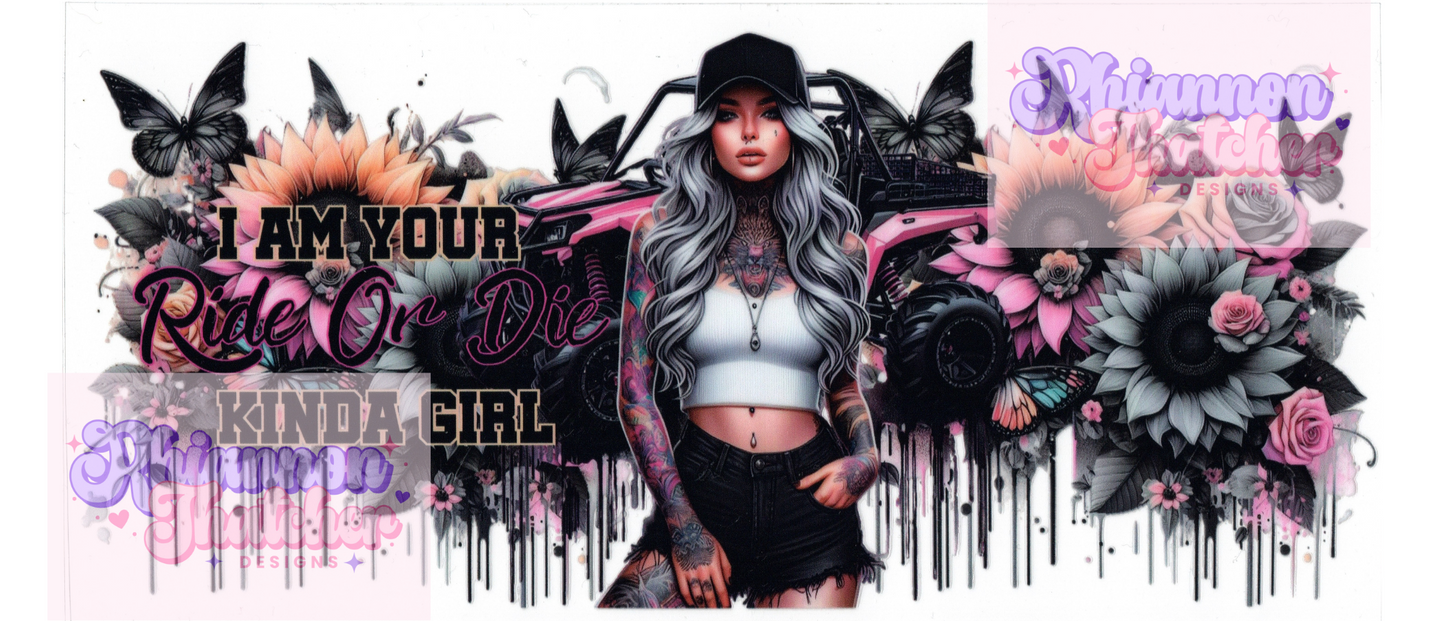 16oz Clear Glass Libby Can Tumblers -I am your Ride or Die kinda Girl