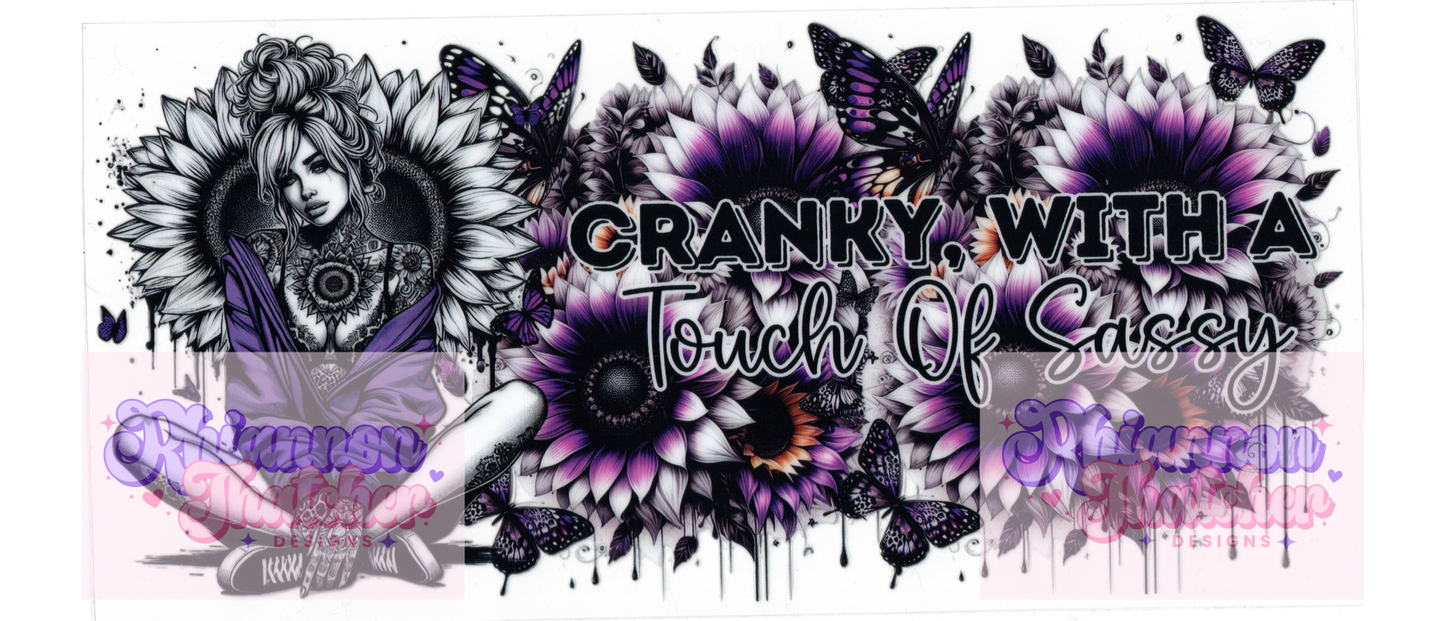 16oz Clear Glass Libby Can Tumblers -Cranky, with a side of Sassy