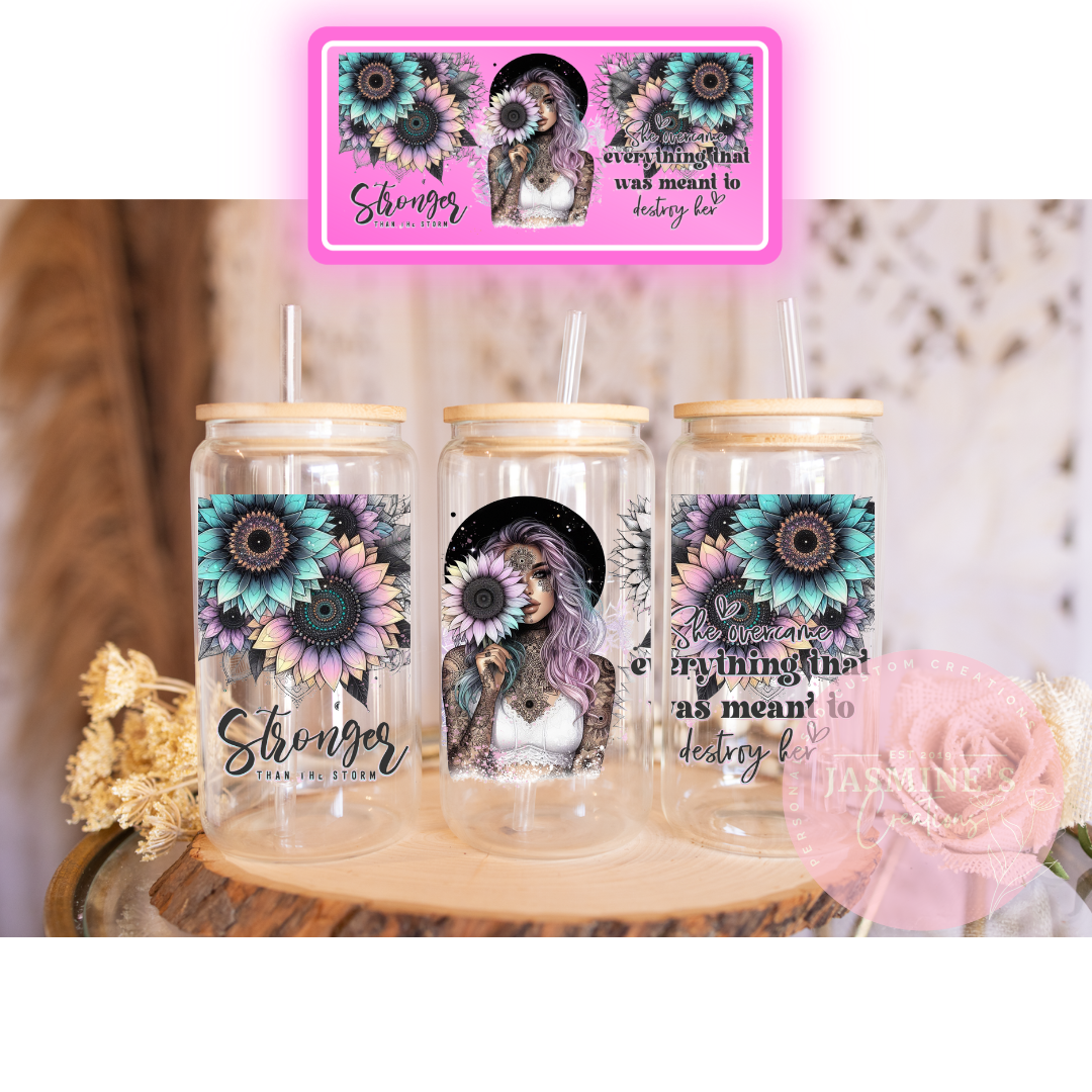 16oz Glass Libby Can Tumbler -Stronger than the Storm