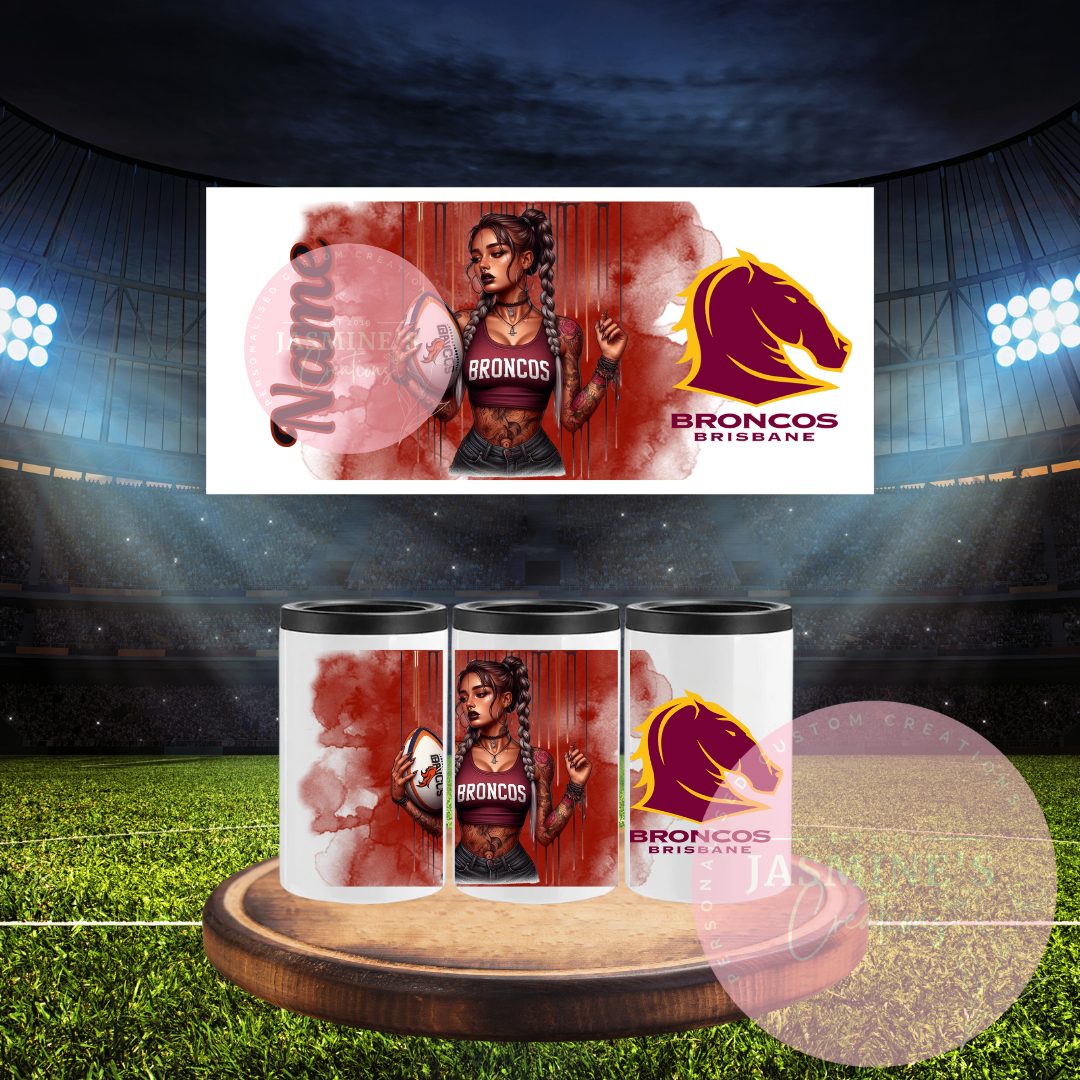 Can Cooler - Personalised Brisbane Broncos