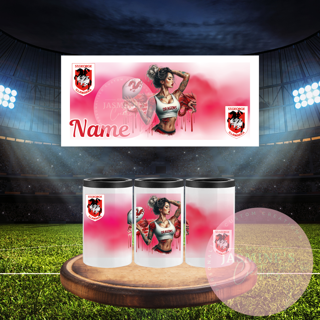 Can Cooler - Personalised St. George Illawarra Dragons Design 2