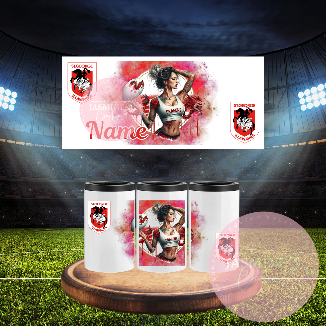 Can Cooler - Personalised St. George Illawarra Dragons Design 1