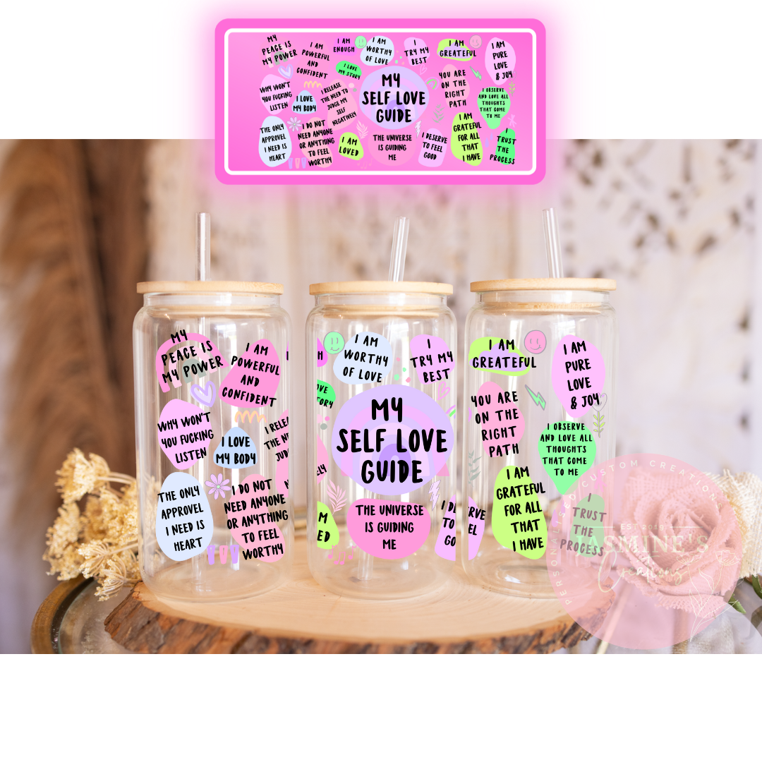 16oz Glass Libby Can Tumbler - My Self-Love Guide