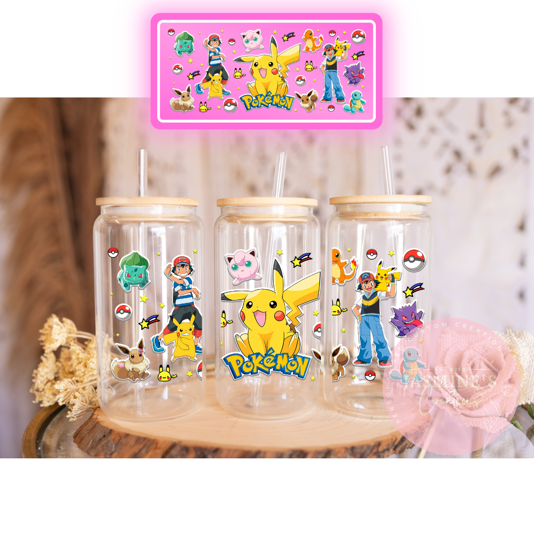 16oz Glass Libby Can Tumbler -Pokemon