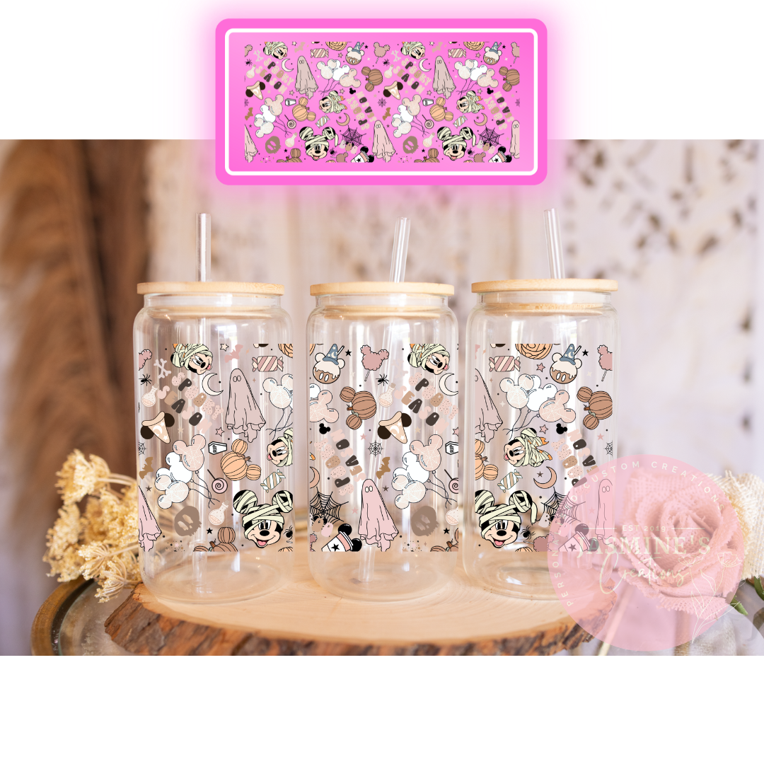 16oz Glass Libby Can Tumbler - Boho Spooky Season