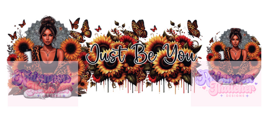 16oz Clear Glass Libby Can Tumblers  with Matching Lid  - Just Be You