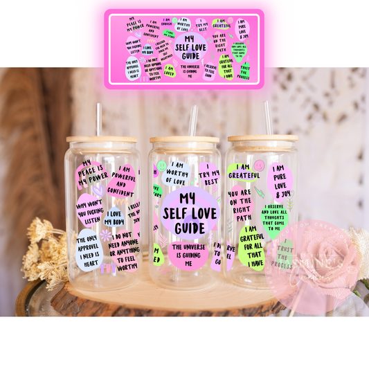 16oz Glass Libby Can Tumbler - My Self-Love Guide